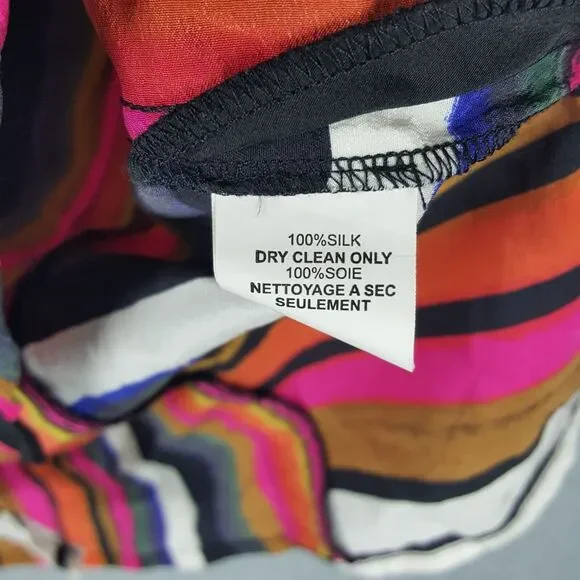 Trina Turk Womens Short Sleeve Silk Multi-color Blouse Top Size P - Picture 3 of 4
